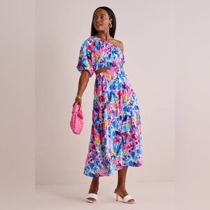 NWT THML One Shoulder Anette Floral Maxi Dress